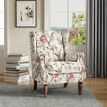 Fauteuil d'appoint à dossier haut avec clous décoratifs et coussin amovible