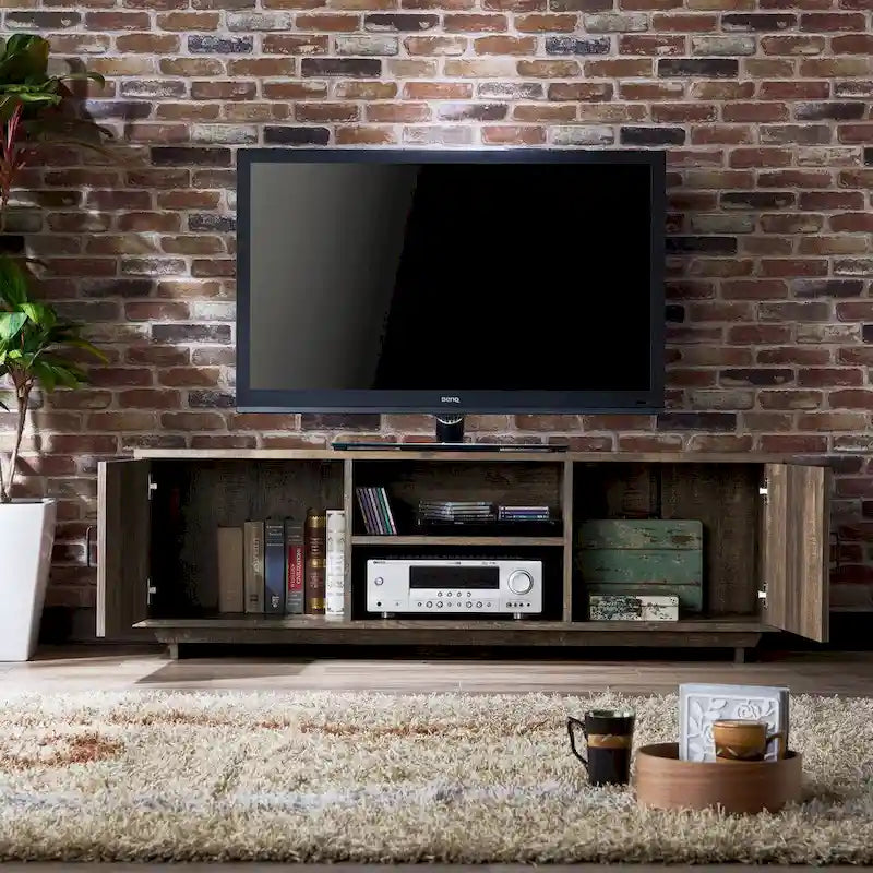 Meuble TV rustique en chêne de 63 pouces