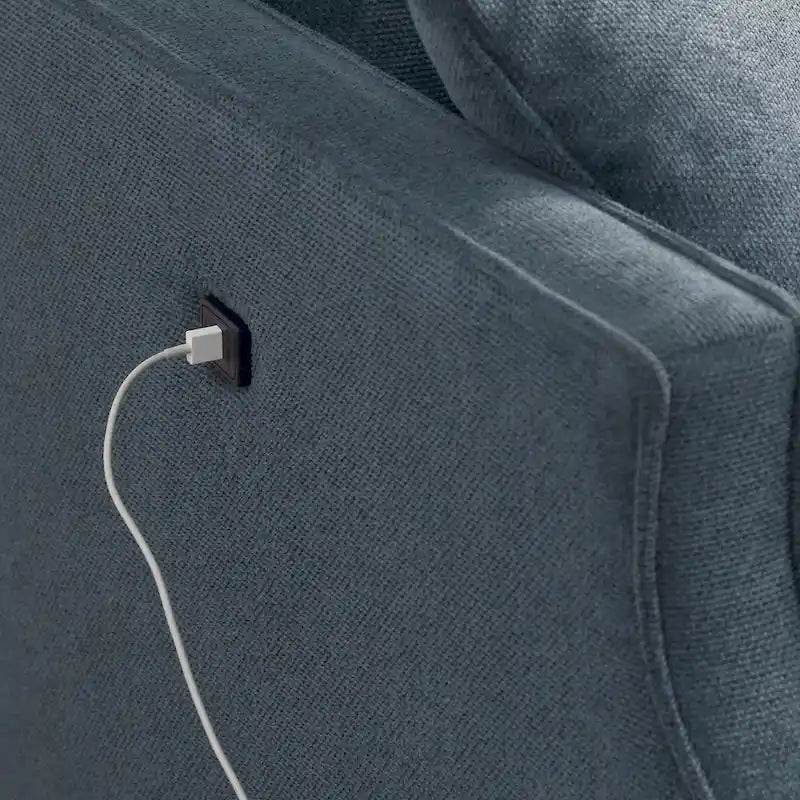 Canapé deux places du milieu du siècle avec ports de chargement USB