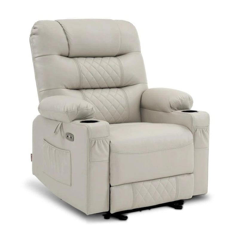 Fauteuil inclinable électrique avec fonction chaleur, massage et repose-pieds étendu