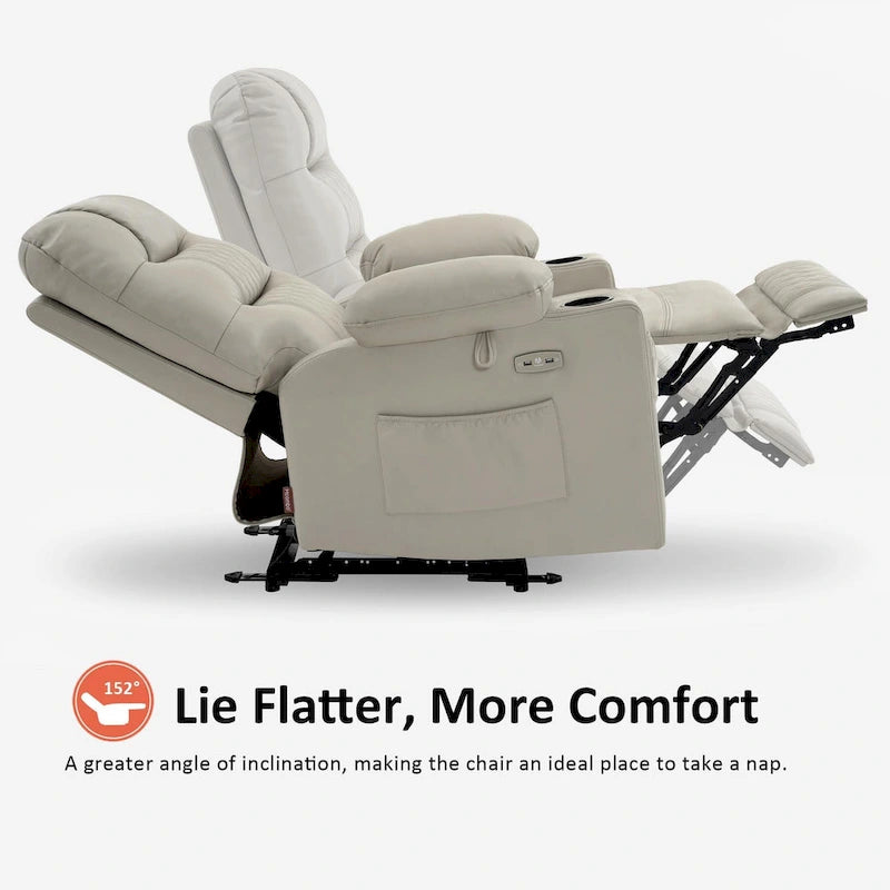 Fauteuil inclinable électrique avec fonction chaleur, massage et repose-pieds étendu