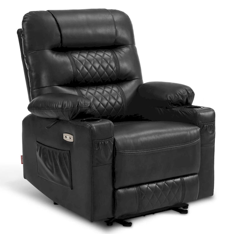 Fauteuil inclinable électrique avec fonction chaleur, massage et repose-pieds étendu