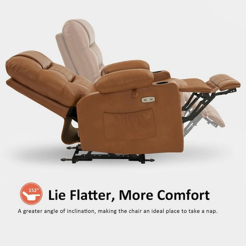 Fauteuil inclinable électrique avec fonction chaleur, massage et repose-pieds étendu