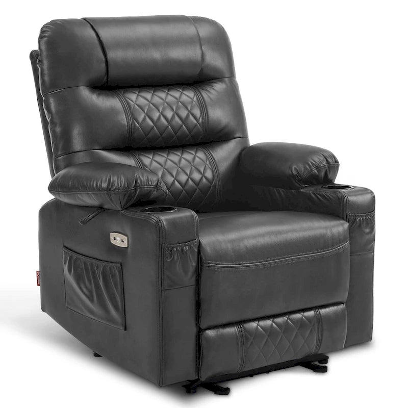 Fauteuil inclinable électrique avec fonction chaleur, massage et repose-pieds étendu
