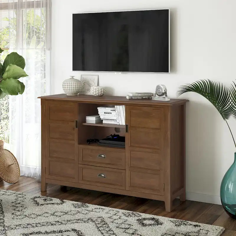 Meuble TV en bois massif de 54 pouces