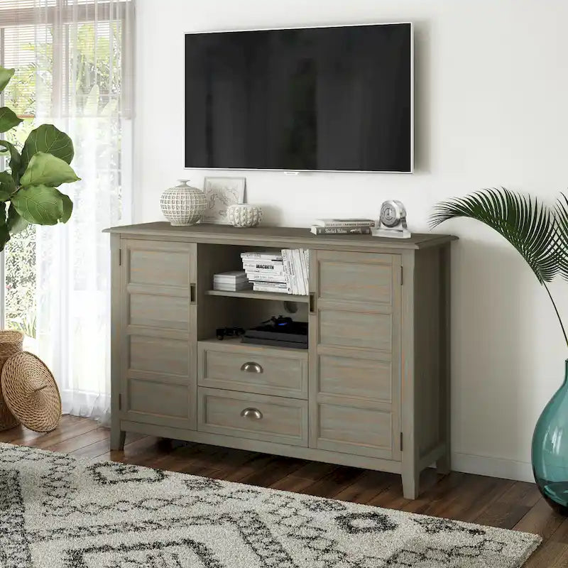 Meuble TV en bois massif de 54 pouces