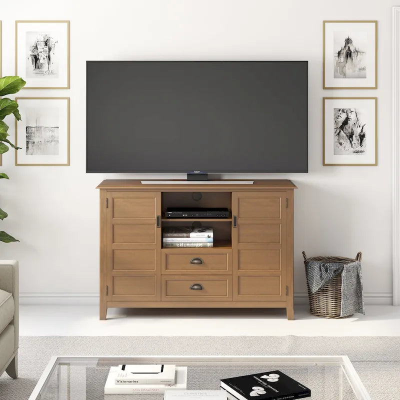 Meuble TV en bois massif de 54 pouces