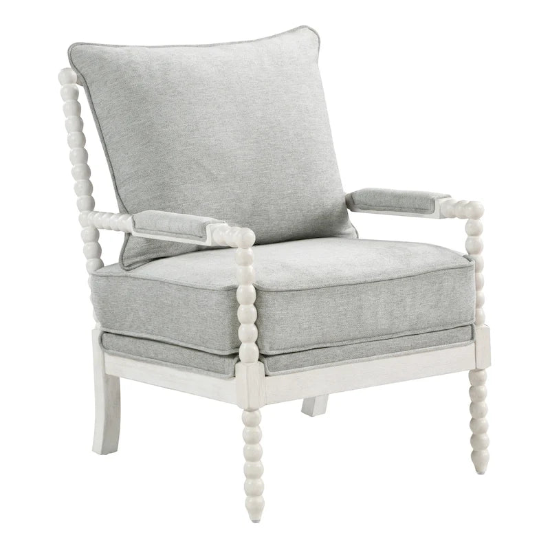Fauteuil d'appoint Spindle avec cadre en bois massif et coussin réversible