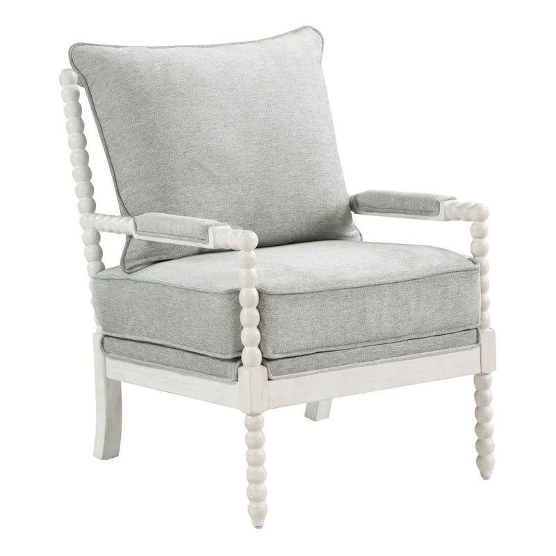 Fauteuil d'appoint Spindle avec cadre en bois massif et coussin réversible