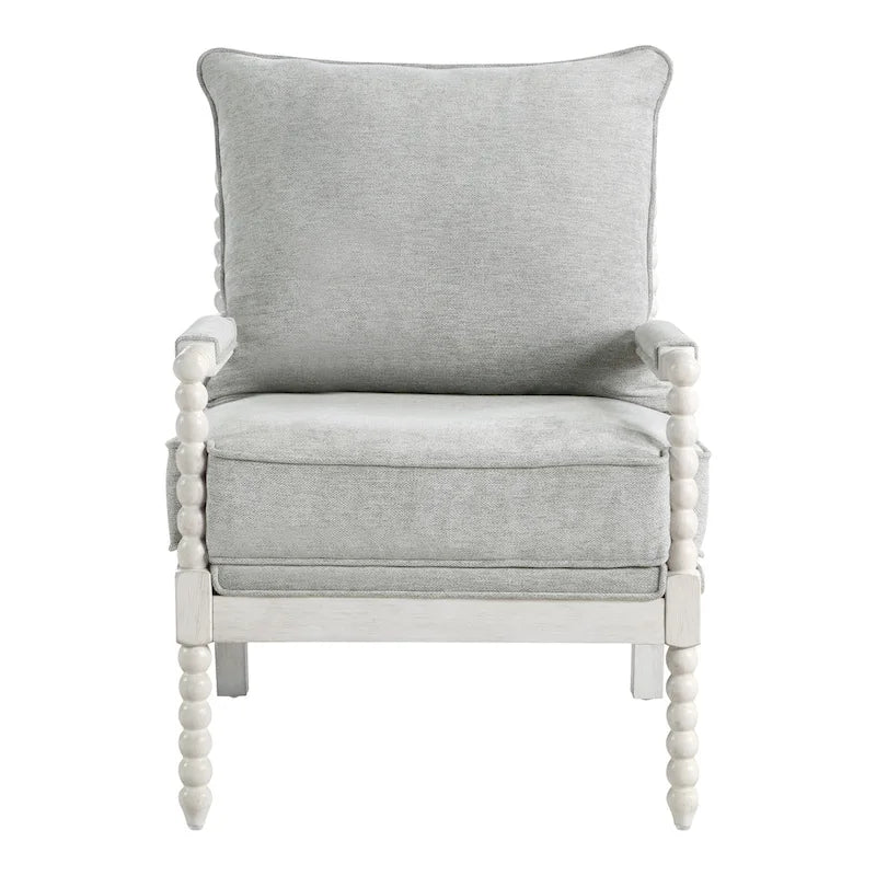Fauteuil d'appoint Spindle avec cadre en bois massif et coussin réversible