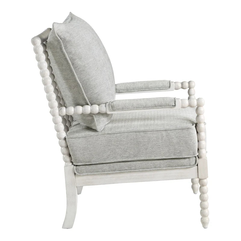 Fauteuil d'appoint Spindle avec cadre en bois massif et coussin réversible