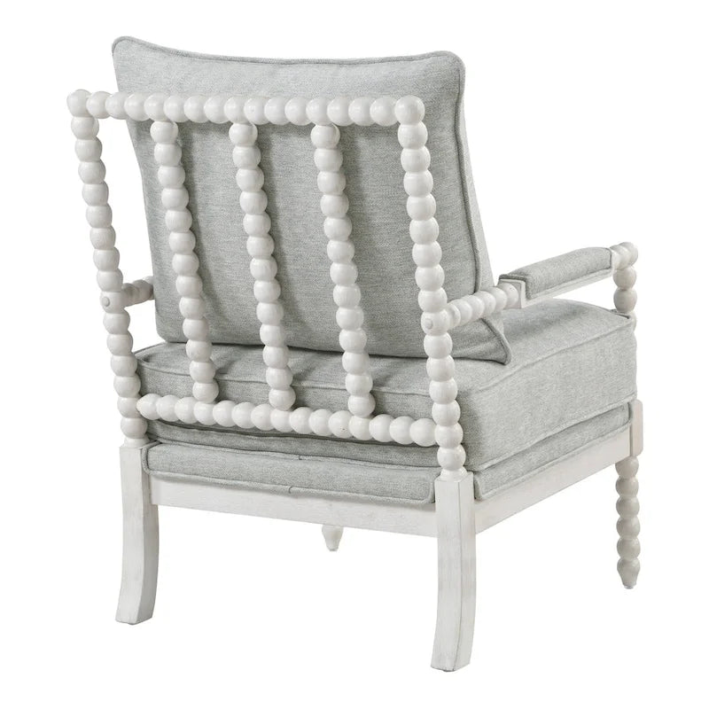 Fauteuil d'appoint Spindle avec cadre en bois massif et coussin réversible