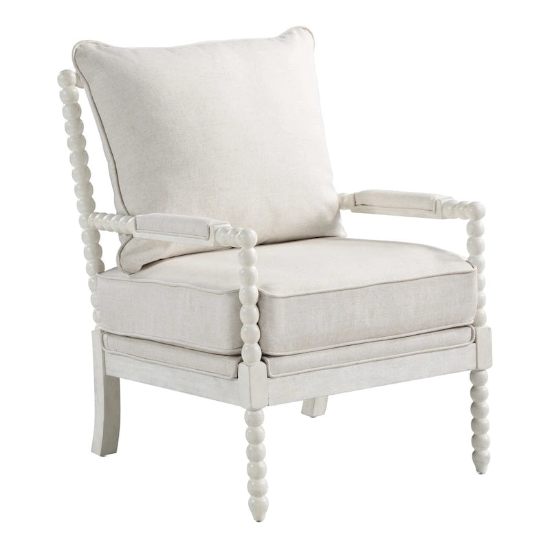 Fauteuil d'appoint Spindle avec cadre en bois massif et coussin réversible