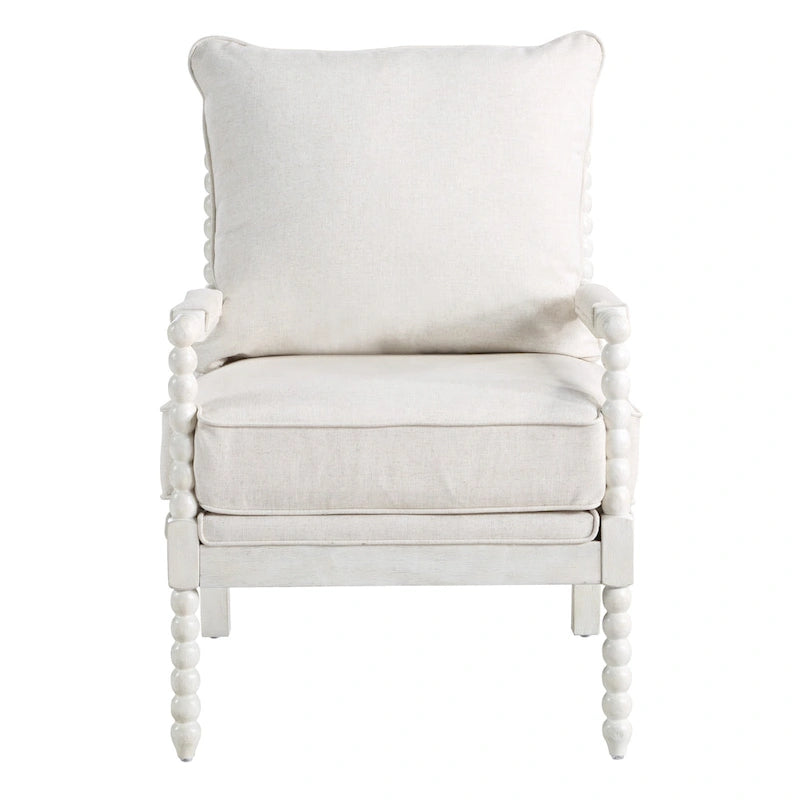 Fauteuil d'appoint Spindle avec cadre en bois massif et coussin réversible