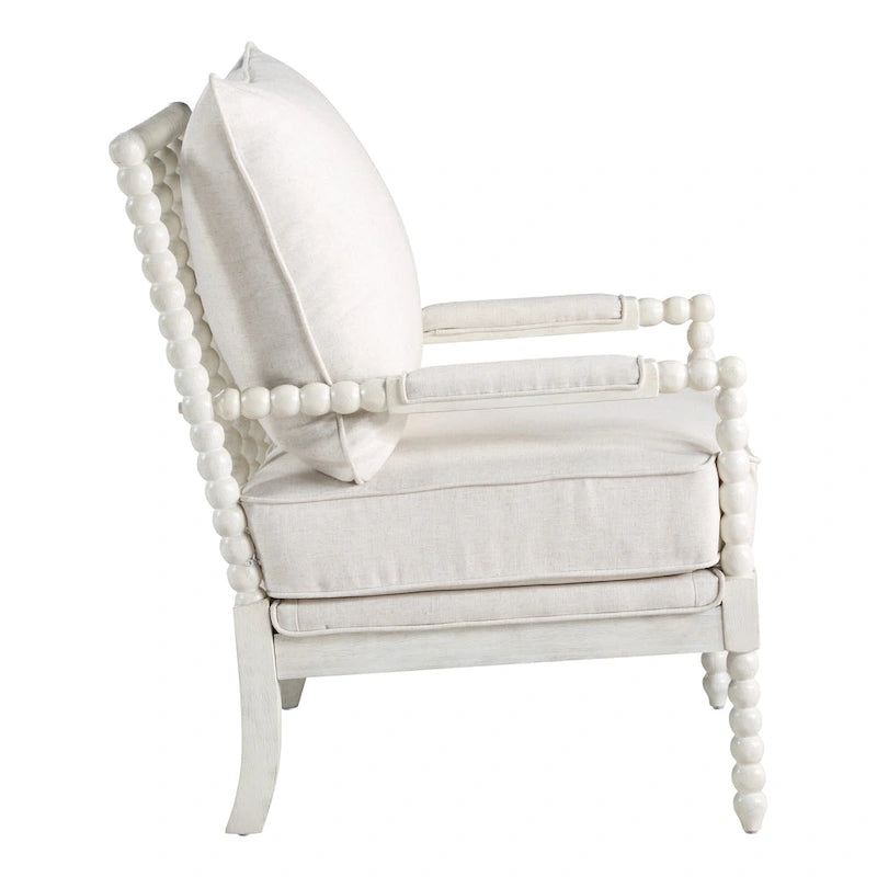 Fauteuil d'appoint Spindle avec cadre en bois massif et coussin réversible