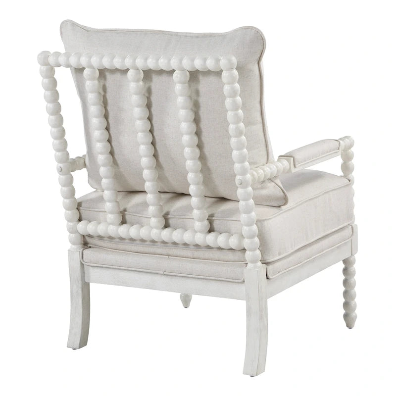 Fauteuil d'appoint Spindle avec cadre en bois massif et coussin réversible