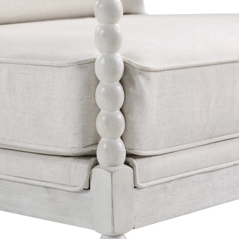 Fauteuil d'appoint Spindle avec cadre en bois massif et coussin réversible
