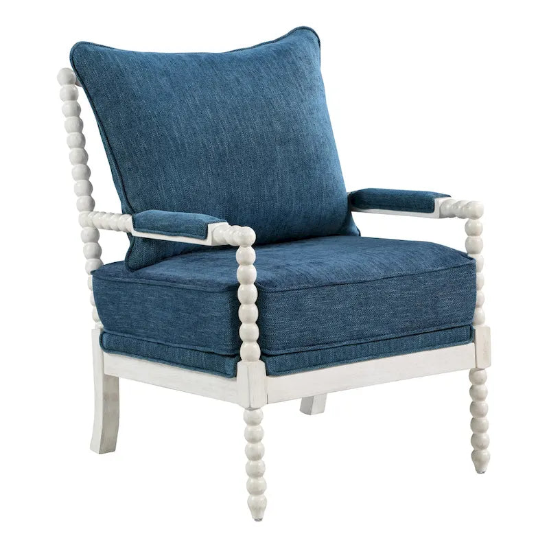Fauteuil d'appoint Spindle avec cadre en bois massif et coussin réversible