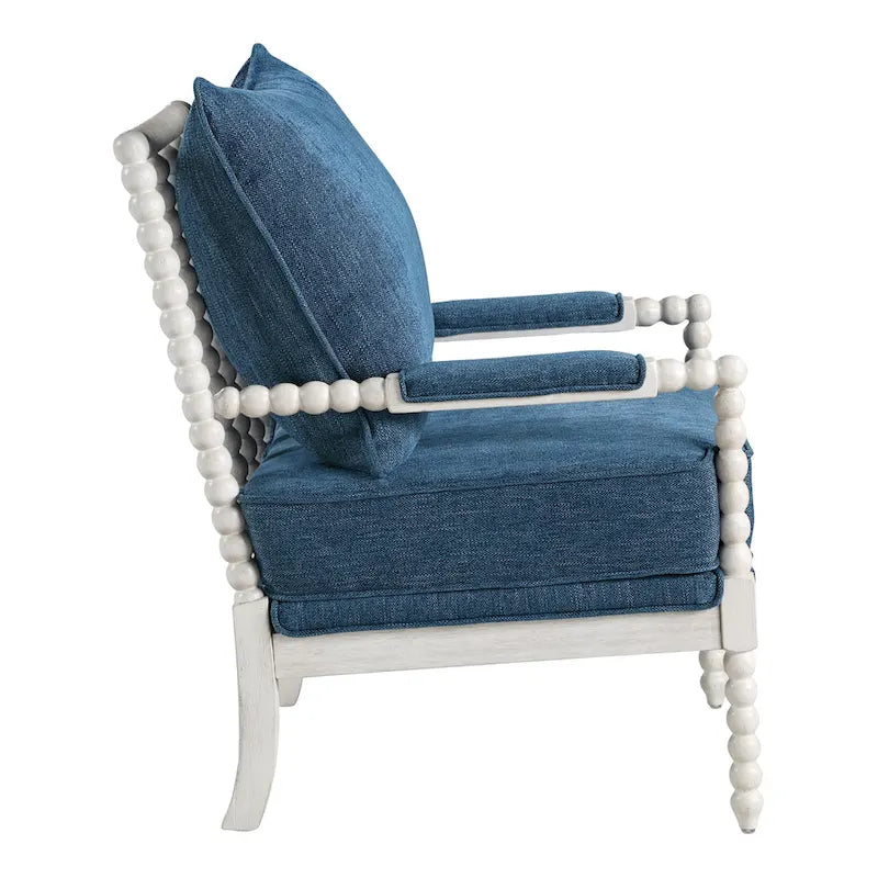 Fauteuil d'appoint Spindle avec cadre en bois massif et coussin réversible