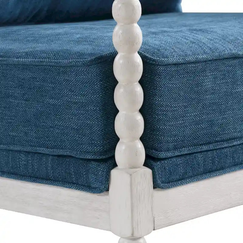 Fauteuil d'appoint Spindle avec cadre en bois massif et coussin réversible