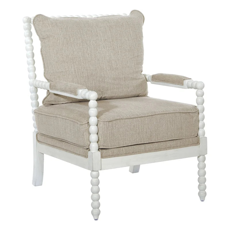 Fauteuil d'appoint Spindle avec cadre en bois massif et coussin réversible