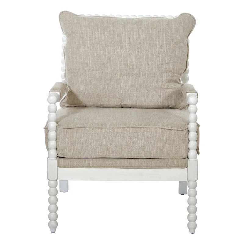 Fauteuil d'appoint Spindle avec cadre en bois massif et coussin réversible