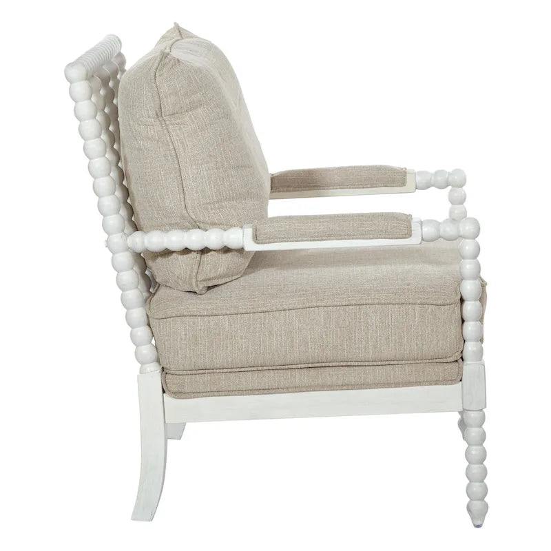 Fauteuil d'appoint Spindle avec cadre en bois massif et coussin réversible