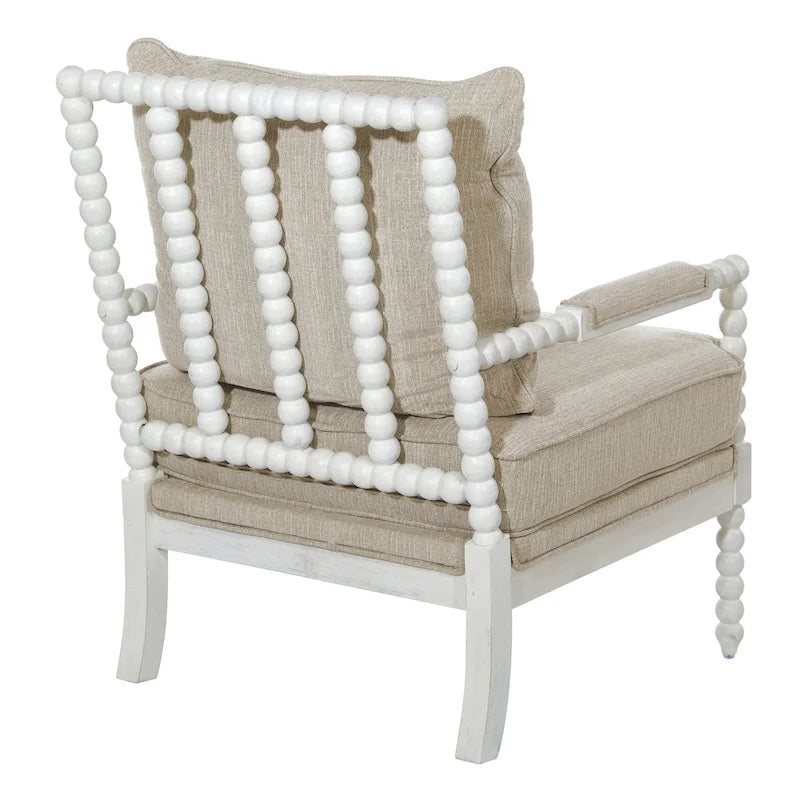 Fauteuil d'appoint Spindle avec cadre en bois massif et coussin réversible