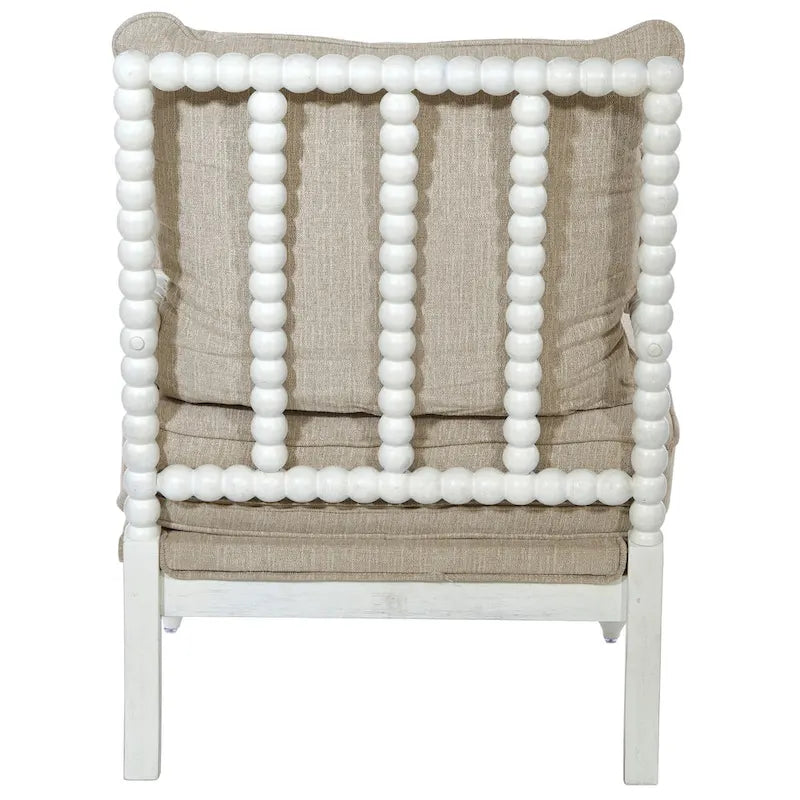 Fauteuil d'appoint Spindle avec cadre en bois massif et coussin réversible