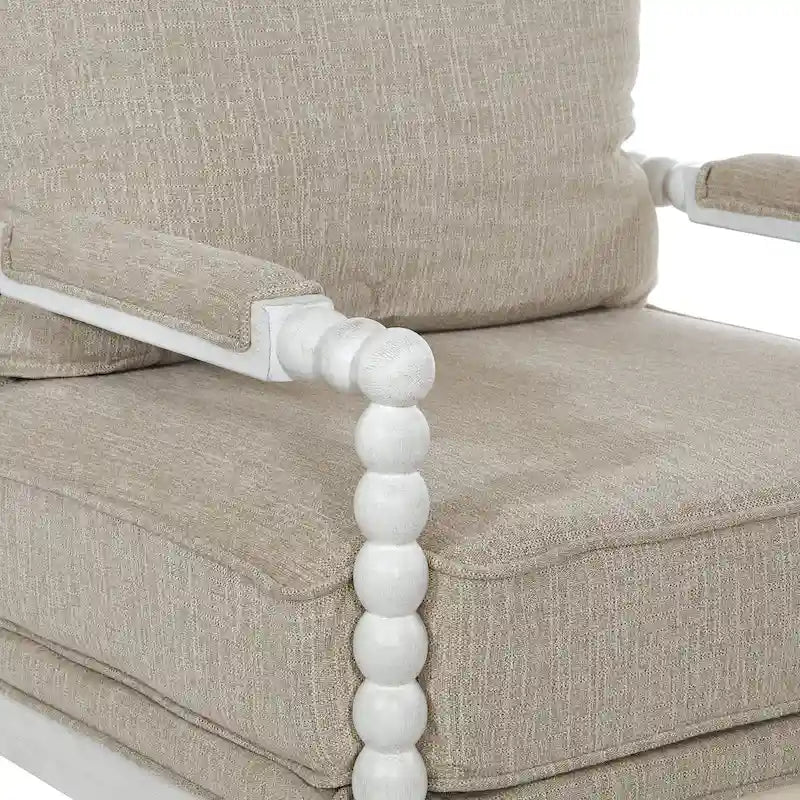 Fauteuil d'appoint Spindle avec cadre en bois massif et coussin réversible
