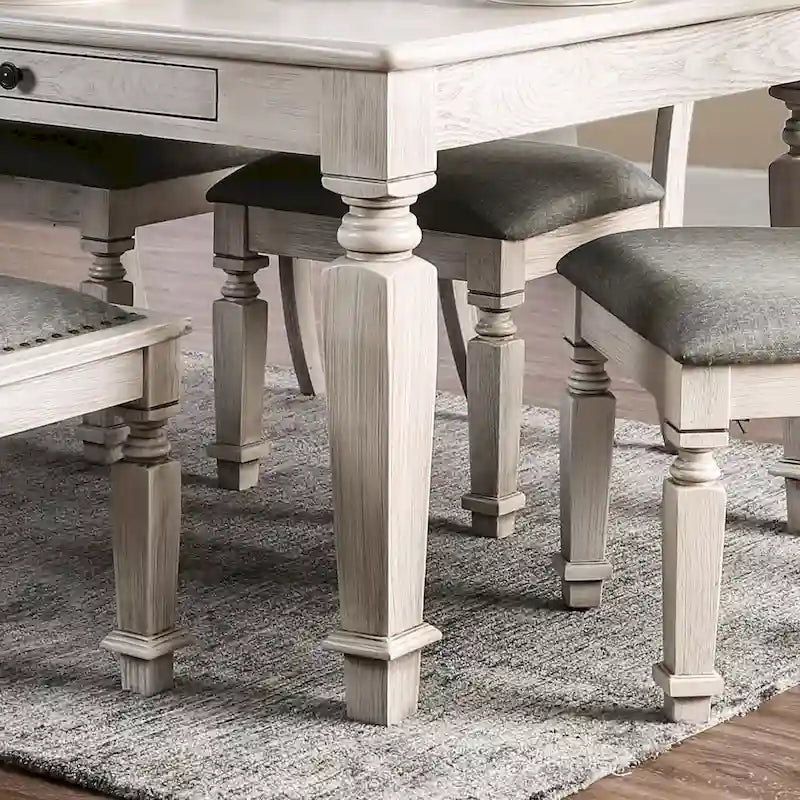Table à manger en bois massif de 183 cm avec pieds sabre | 4 à 6 places