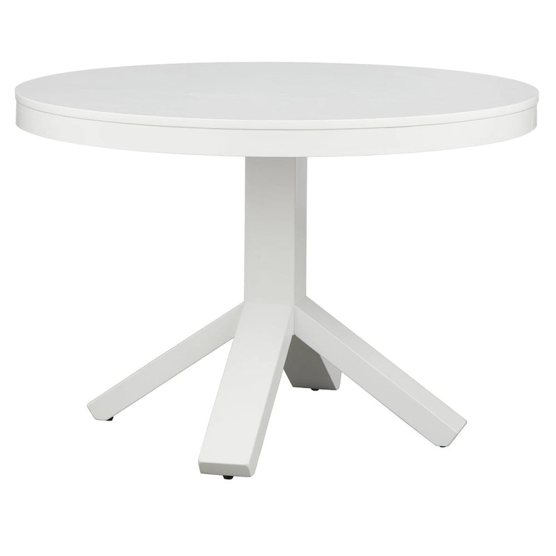 Table de salle à manger ronde de style campagnard avec pied central | 114 cm