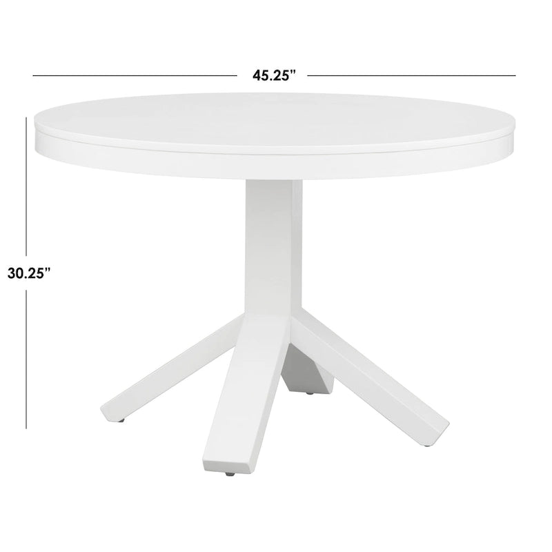 Table de salle à manger ronde de style campagnard avec pied central | 114 cm