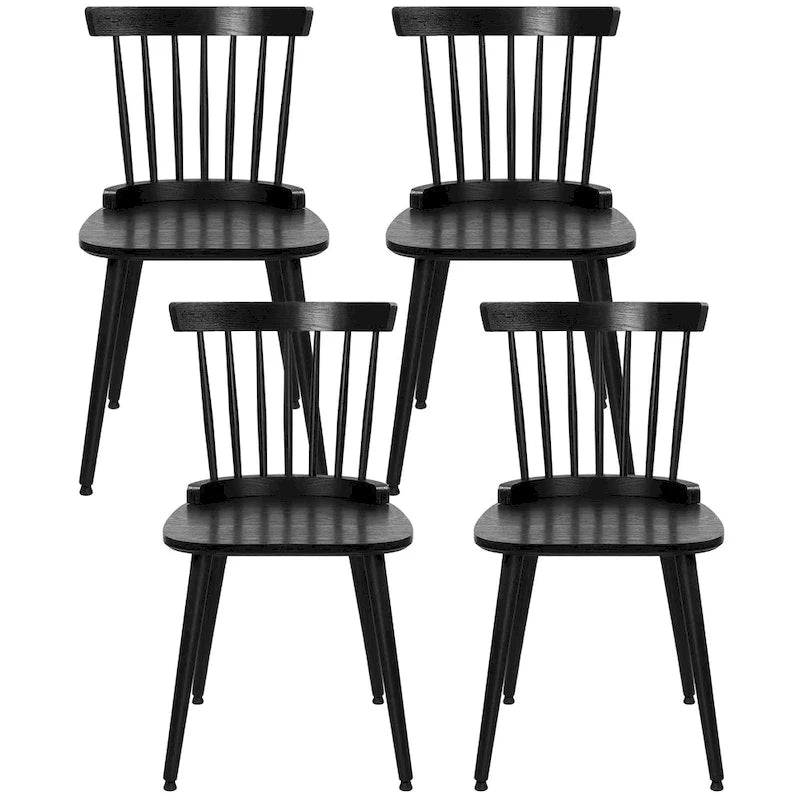 Chaises de salle à manger Windsor en bois massif à dossier à barreaux