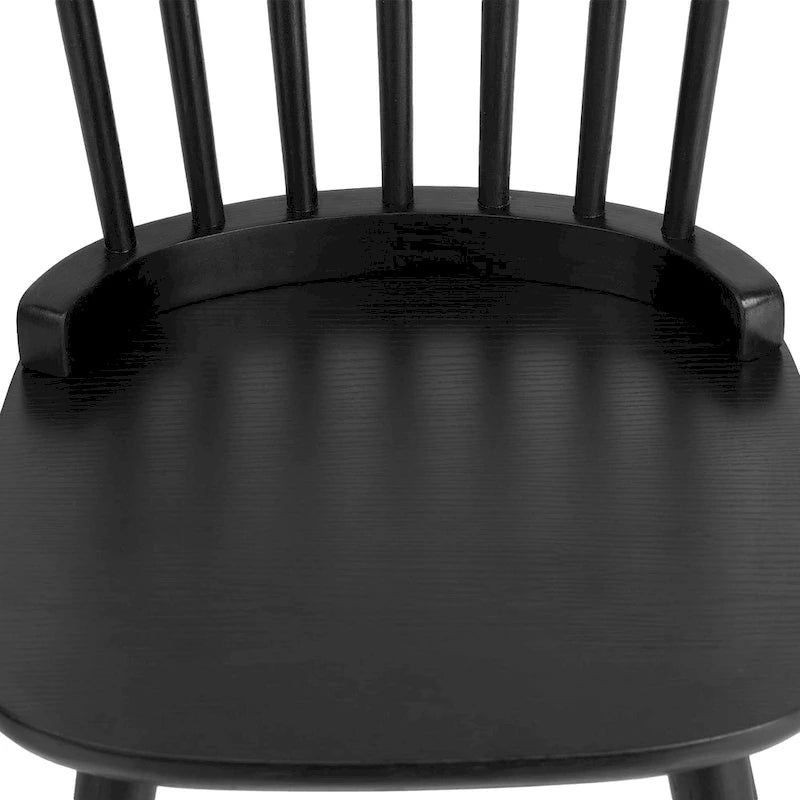Chaises de salle à manger Windsor en bois massif à dossier à barreaux