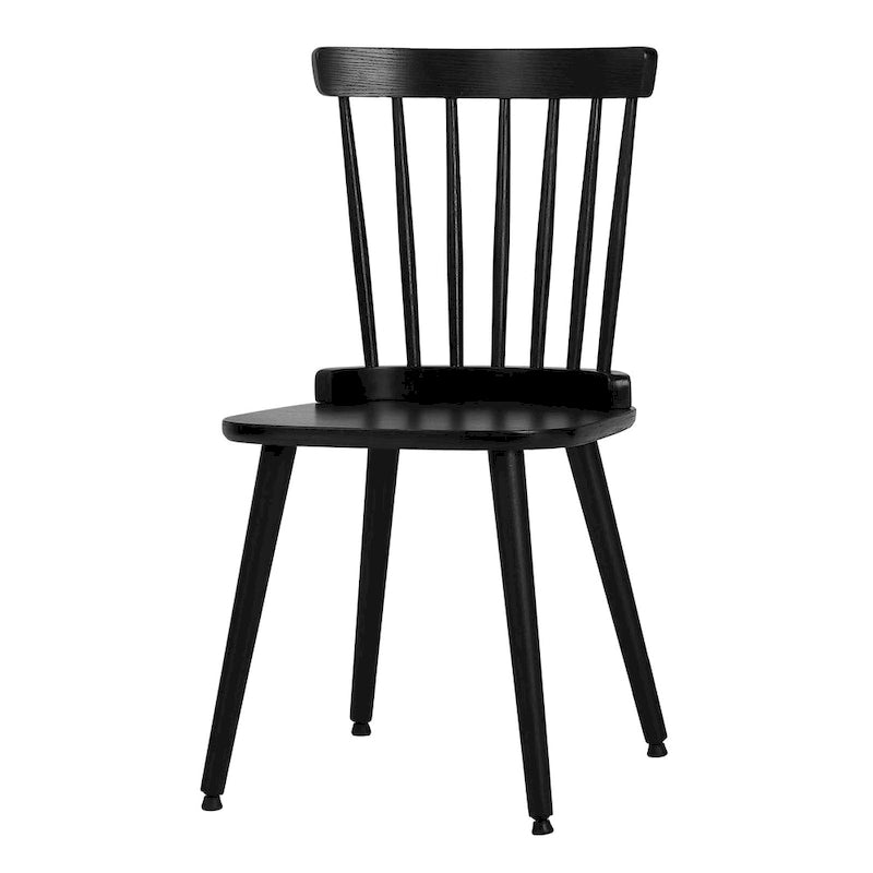 Chaises de salle à manger Windsor en bois massif à dossier à barreaux
