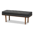 Banc capitonné Mid-Century avec pieds fuselés