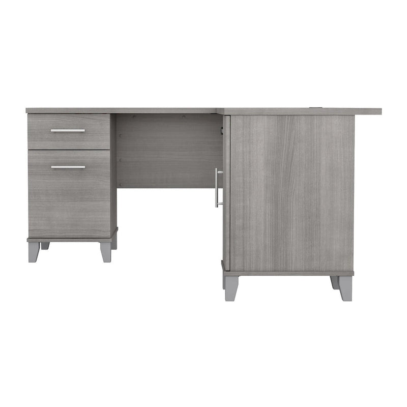 Bureau d'angle en L de 60" avec tiroirs, meuble de rangement et plateau coulissant pour clavier
