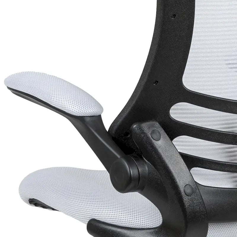 Fauteuil de bureau ergonomique mi-dos en maille avec accoudoirs relevables et repose-pieds réglable