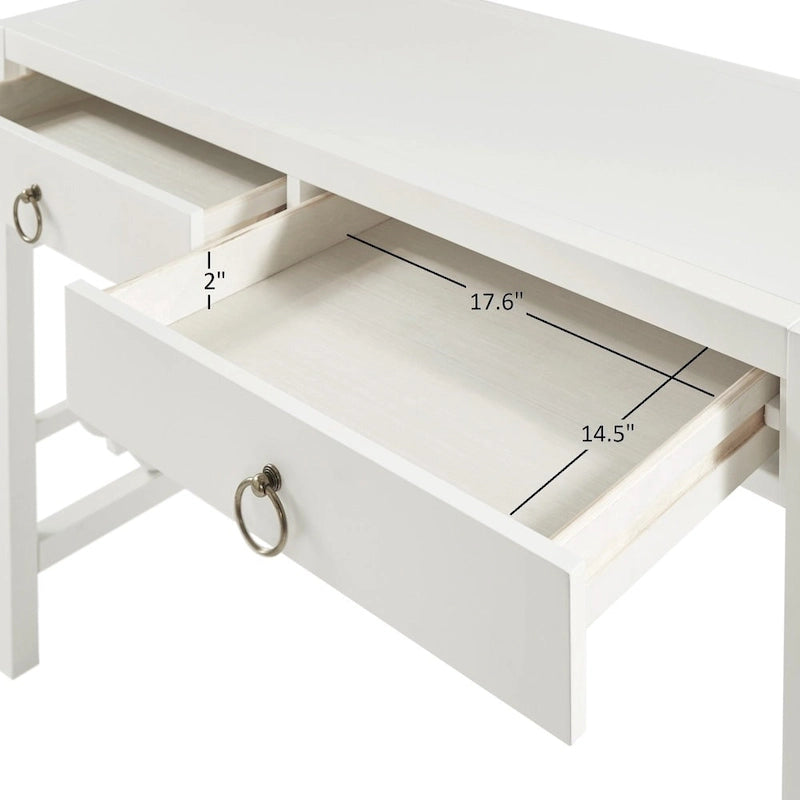 Bureau de 112 cm avec 2 tiroirs et motif quadrilobe sur les côtés