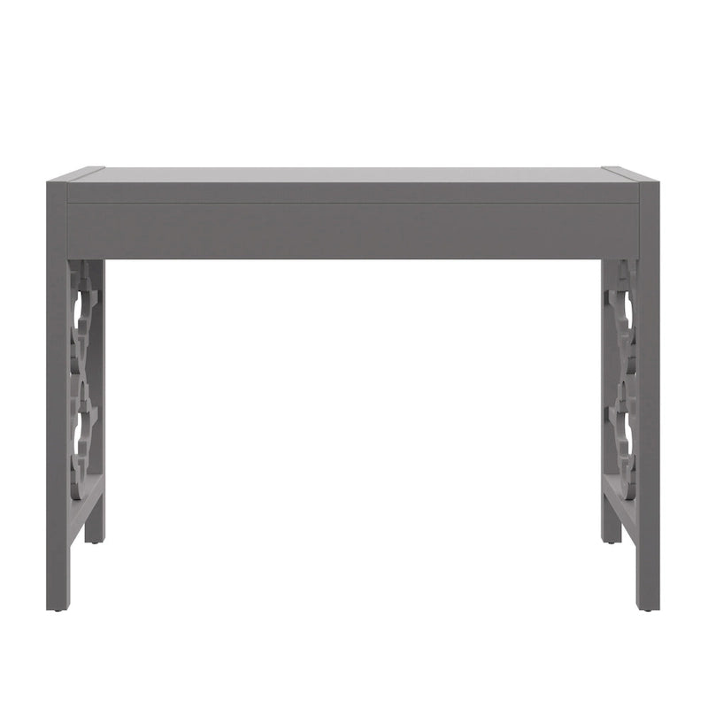Bureau de 112 cm avec 2 tiroirs et motif quadrilobe sur les côtés