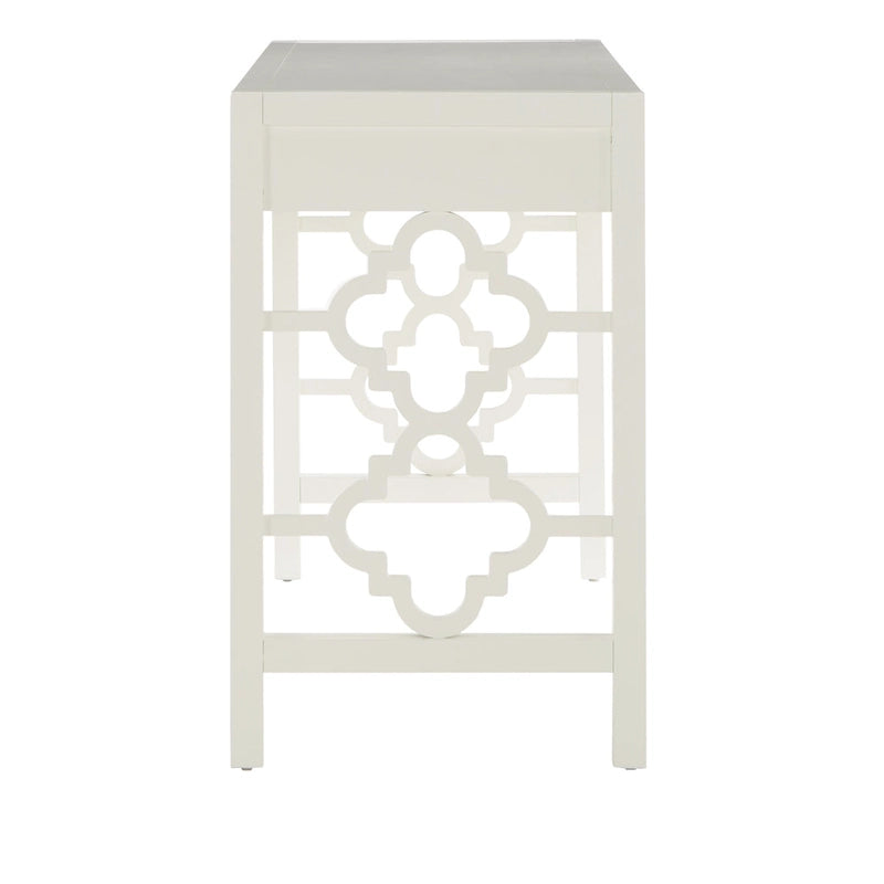 Bureau de 112 cm avec 2 tiroirs et motif quadrilobe sur les côtés