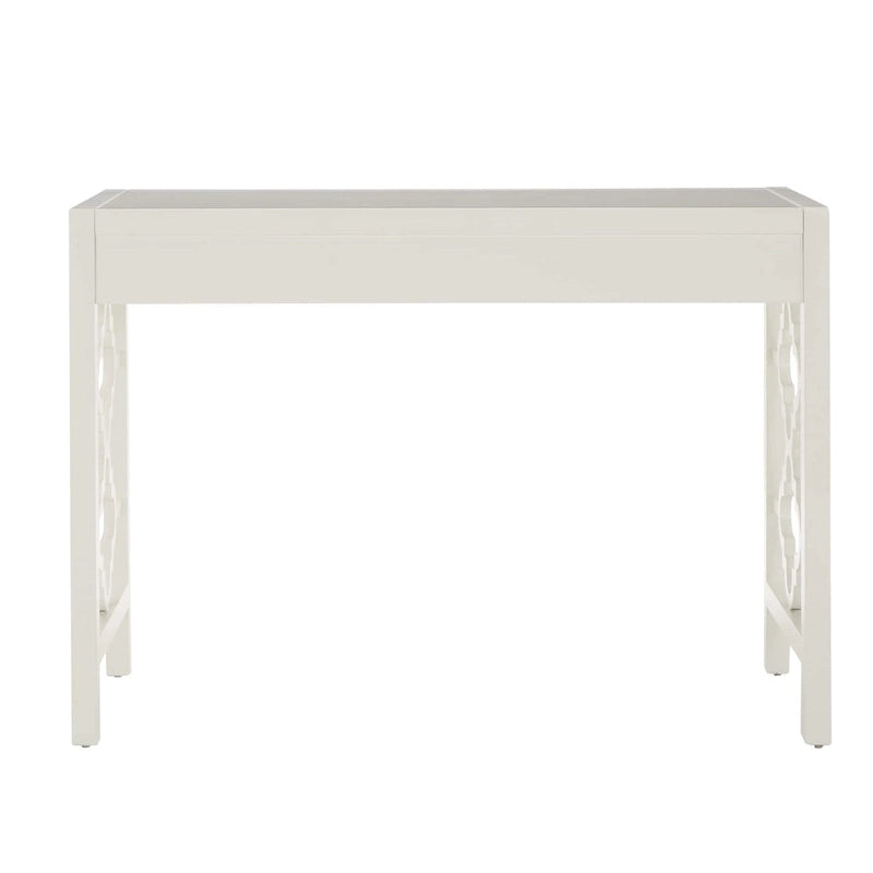Bureau de 112 cm avec 2 tiroirs et motif quadrilobe sur les côtés