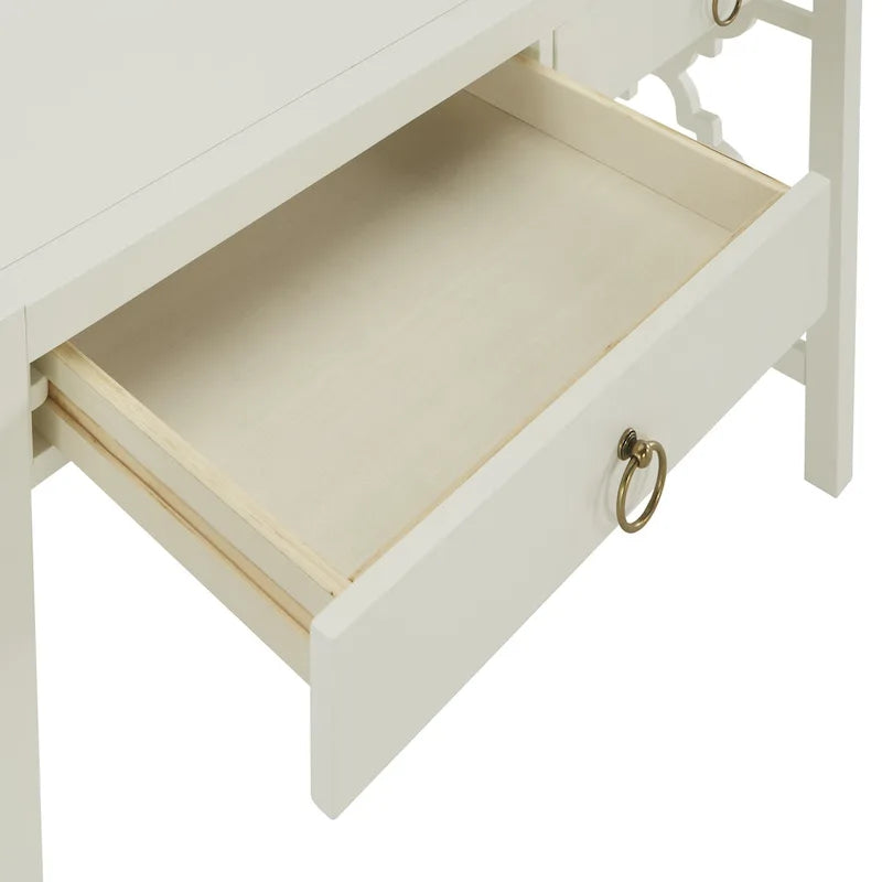 Bureau de 112 cm avec 2 tiroirs et motif quadrilobe sur les côtés