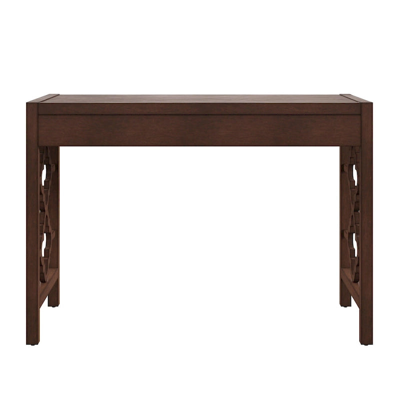 Bureau de 112 cm avec 2 tiroirs et motif quadrilobe sur les côtés