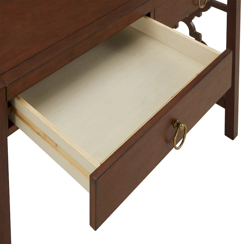 Bureau de 112 cm avec 2 tiroirs et motif quadrilobe sur les côtés