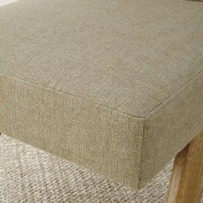 Chaise de salle à manger capitonnée en lin style Mid-Century avec pieds en bois