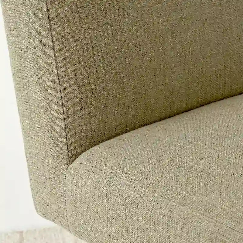 Chaise de salle à manger capitonnée en lin style Mid-Century avec pieds en bois