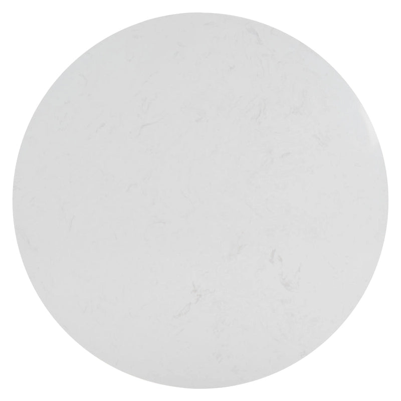 Table basse ronde à 2 niveaux avec plateau en marbre et base en bois d'orme