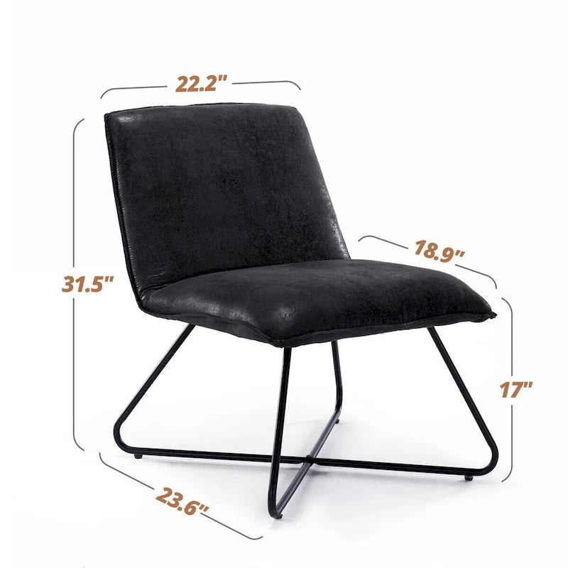 Fauteuil d'appoint Mid-Century en similicuir avec dossier réglable | 8 coloris